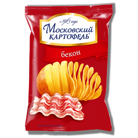 Картофель Московкский хруст. 130г/16 уп в кор со вк. бекона "Русский продукт"