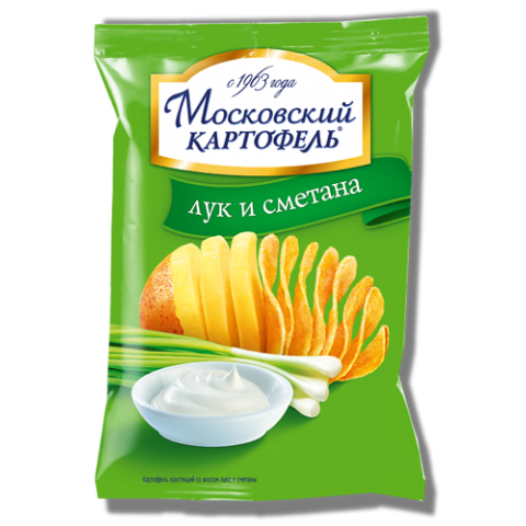 Картофель Московкский хруст. 30г/35 уп в кор со вк. лука и сметаны "Русский продукт"