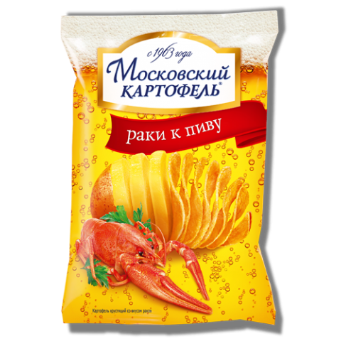 Картофель Московкский хруст. 40г/30 уп в кор со вк. раков "Русский продукт"