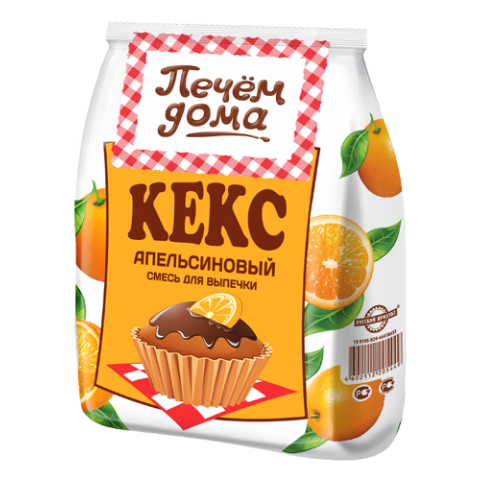 Кекс Печем дома "Апельсиновый" 400г/18уп в кор "Русский продукт"