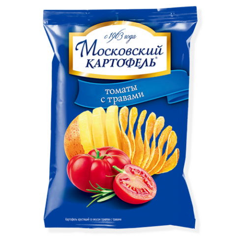Картофель Московкский хруст. 70г/24 уп в кор со вк. томатов с травами "Русский продукт"