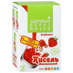 Кисель момент Здоровый образ жизни клубничный (9х25г) 225г/9уп в кор "Русский продукт"