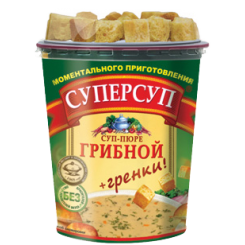 Суперсуп Суп-пюре "Грибной+гренки" 45г/12шт в кор "Русский продукт"