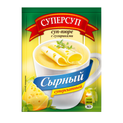 Суперсуп-пюре Суперсытный момент. "Сырный с сух." 26,5г/80шт (4ш/б в г/к) "Русский продукт"