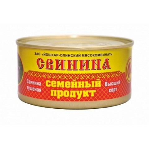 48297 Свинина тушеная в/с "семейный продукт" 325гр/36шт Й-Ола