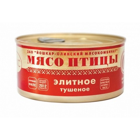 50104 Мясо птицы тушеное "элитное" 325гр/36шт Й-Ола