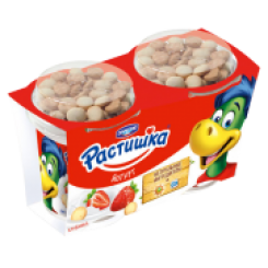 Йогурт Растишка с печеньем 2Х117 Клубника 