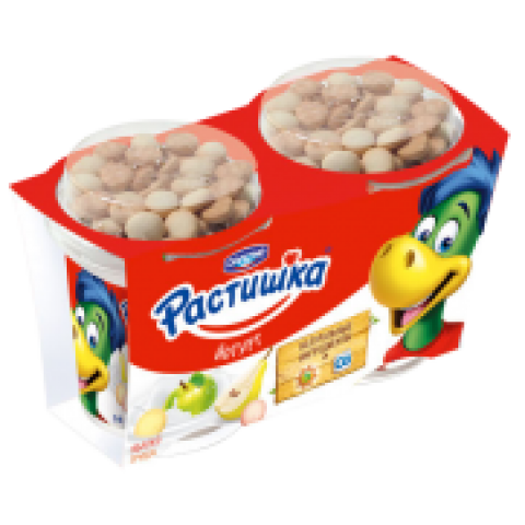 Йогурт Растишка с печеньем 2Х118 Яблоко-Груша 