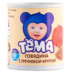 Пюре мясное ТЁМА 100г ж/б говядина с гречн.крупой