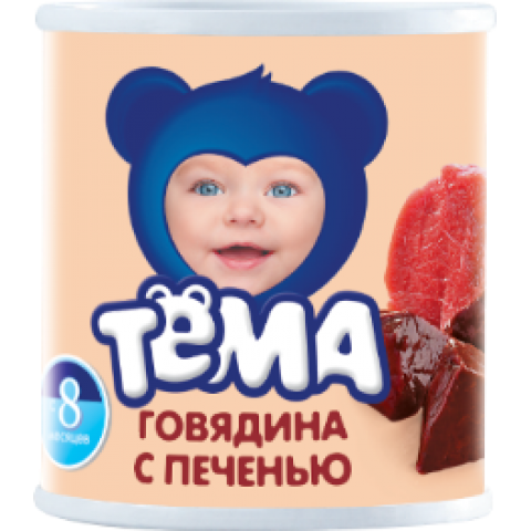 Пюре мясное ТЁМА 100г ж/б говядина с печенью