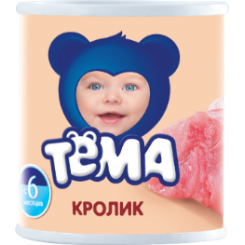 Пюре мясное ТЁМА 100г ж/б кролик