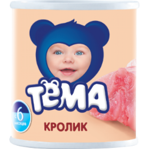 Пюре мясное ТЁМА 100г ж/б кролик
