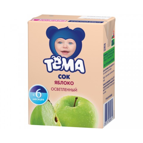 Сок ТЕМА осветленный 200мл яблоко
