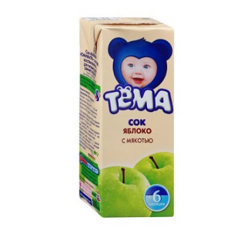 Сок ТЕМА с мякотью 200мл яблоко